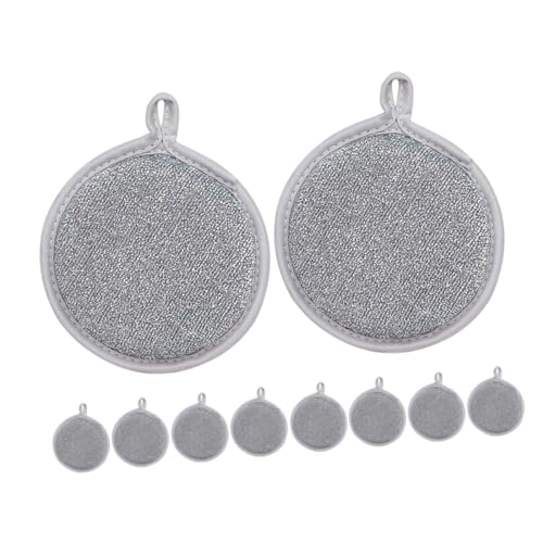 FOMIYES 10Stücke Doppelseitige Schwammschrubber mit Silberfäden Küchen und Badezimmer Reinigungspads Effektive Scheuerschwämme für Töpfe Pfannen und Oberflächen Fusselfrei von FOMIYES