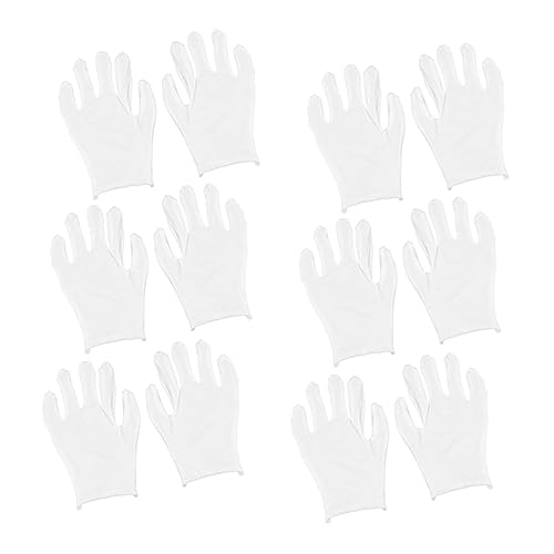 FOMIYES 12 Paare Schmuckinspektionshandschuhe Arbeit Handschuhe Industriehandschuhe Schutzhandschuhe weiße Inspektionshandschuhe baumwollhandschuhe Arbeitshandschuhe Baumwoll-Handschuhe von FOMIYES
