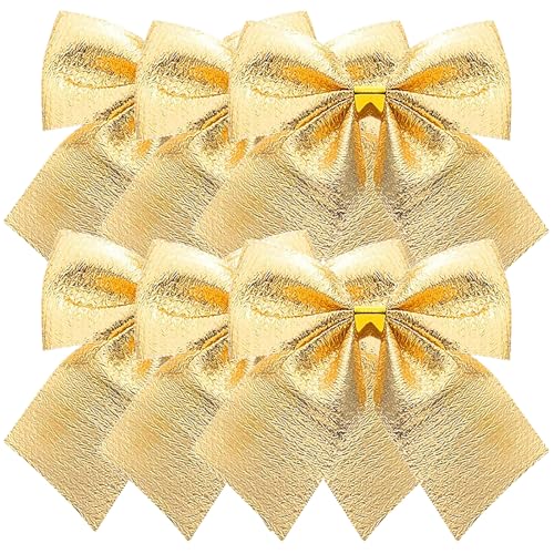 FOMIYES 12er Set Goldene Mini-Weihnachtsschleifen - Für Geschenkverpackung, Christbaumschmuck & Girlanden FOMIYES 12er Set Goldene Mini-Weihnachtsschleifen - Für Geschenkverpackung, Christbaumschmuck & Girlanden von FOMIYES