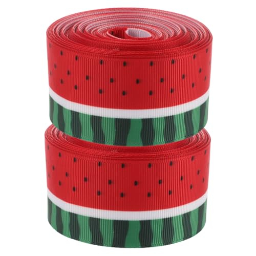 FOMIYES 2 Rollen Wassermelonen Polyesterband Wasserfestes Hitzebeständiges Ripsband mit Drahtkante für DIY Basteln Geschenkverpackung Haarschleifen Sommerdeko FOMIYES 2 Rollen Wassermelonen Polyesterband Wasserfestes Hitzebeständiges Ripsband mit Drahtkante für DIY Basteln Geschenkverpackung Haarschleifen Sommerdeko von FOMIYES