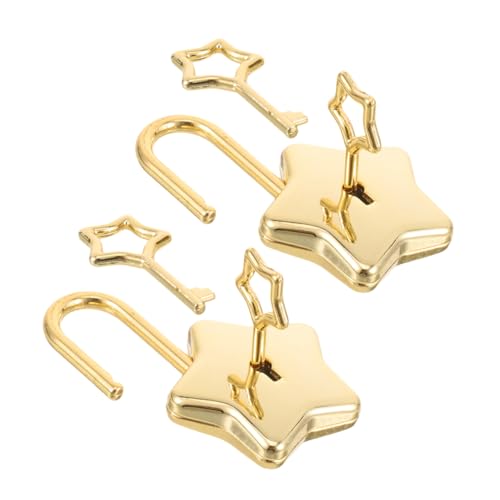 FOMIYES 2 Sätze Sternförmiges Vorhängeschloss mit Schlüssel Goldfarben Mini Schloss für Tagebuch Notizbuch Schmuckkästchen DIY Projekte Persönliche FOMIYES 2 Sätze Sternförmiges Vorhängeschloss mit Schlüssel Goldfarben Mini Schloss für Tagebuch Notizbuch Schmuckkästchen DIY Projekte Persönliche von FOMIYES