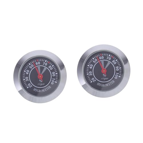 FOMIYES 2 Stück Cigar Hygrometer Präzises Mechanisches Hygrometer für Humidor Vielseitig Einsetzbar für Zigarrenkisten und Musikinstrumenten Design Batteriefrei Luftfeuchtigkeit von FOMIYES
