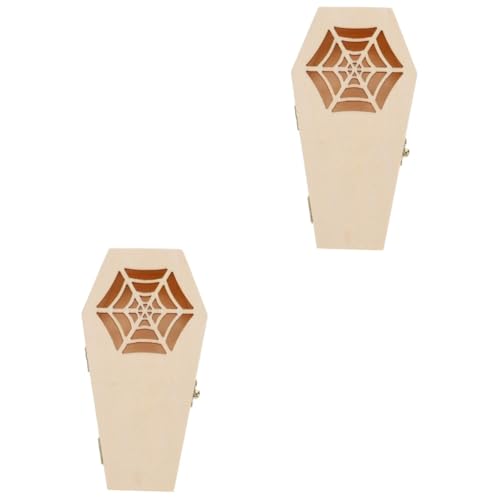 FOMIYES 2 Stück Halloween Coffin Form Holzbox Süßigkeiten und Schmuckaufbewahrung Stabile Geschenkverpackung Kreative Gruselige Deko für Party Langlebig und Vielseitig Einsetzbar von FOMIYES