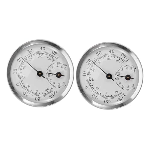 FOMIYES 2 Stück Mini Hygrometer Analog Hygrothermograph mit Kunststoffabdeckung Präzises Temperatur Feuchtigkeitsmessgerät für Zigarren Luftfeuchtigkeitskontrolle Kompakt und Tragbar von FOMIYES