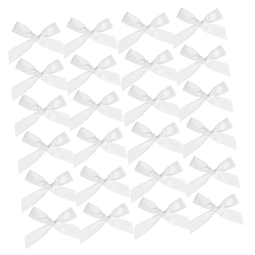 FOMIYES 200 Stück Mini Satin Schleifen Weiß Kleine Deko Schleifen für Geschenke Basteln Hochzeit Geburtstag Weihnachtsdeko für Geschenkverpackung von FOMIYES
