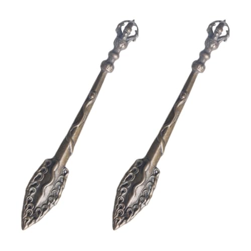 FOMIYES 2Er Set Antike Messing Vajra StößEl Dekorationen – Elegante Goldene Messingornamente FüR Schreibtisch, Regal Und InnenräUme, 10.63 X 2 X 0.5 cm von FOMIYES