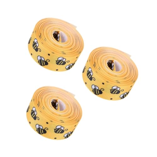 FOMIYES 3 Rollen Dekoratives Bienenband aus Polyester Breit Vielseitiges Geschenkband für Geschenkverpackung Blumenarrangements DIY Haarschleifen und Frühlingsdekoration FOMIYES 3 Rollen Dekoratives Bienenband aus Polyester Breit Vielseitiges Geschenkband für Geschenkverpackung Blumenarrangements DIY Haarschleifen und Frühlingsdekoration von FOMIYES