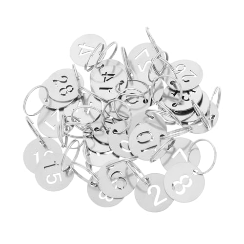 FOMIYES 30 Stück Teiliges Edelstahl nummernschilder mit Schlüsselringen Langlebige Metallanhänger zur Schlüssel Gepäckorganisation für Schule Hotel Büro und Schließfächer FOMIYES 30 Stück Teiliges Edelstahl nummernschilder mit Schlüsselringen Langlebige Metallanhänger zur Schlüssel Gepäckorganisation für Schule Hotel Büro und Schließfächer von FOMIYES