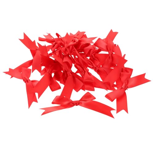 FOMIYES 30 Stück Teiliges Kleine Rote Schleifen aus Satinband Handgefertigte Geschenkschleifen für Geschenkverpackung DIY Dekorationen Hochzeit Weihnachten Party Zubehör von FOMIYES