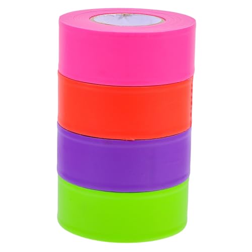 FOMIYES 4 Rollen PVC Markierungsband Breit Nicht Klebend Leichtes Outdoor Flagging Tape Jagd Baummarkierung Mining Band in Neon Orange Grün Lila FOMIYES 4 Rollen PVC Markierungsband Breit Nicht Klebend Leichtes Outdoor Flagging Tape Jagd Baummarkierung Mining Band in Neon Orange Grün Lila von FOMIYES