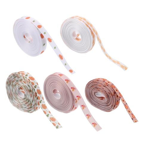 FOMIYES 5 Rollen Herbst-dekoband mit Kürbis und Ahornblättern Großzügige Bastelschleifen für Erntedankfest Wiederverwendbar Elegant Gestaltet für Familien-diy und jahreszeitliche FOMIYES 5 Rollen Herbst-dekoband mit Kürbis und Ahornblättern Großzügige Bastelschleifen für Erntedankfest Wiederverwendbar Elegant Gestaltet für Familien-diy und jahreszeitliche von FOMIYES