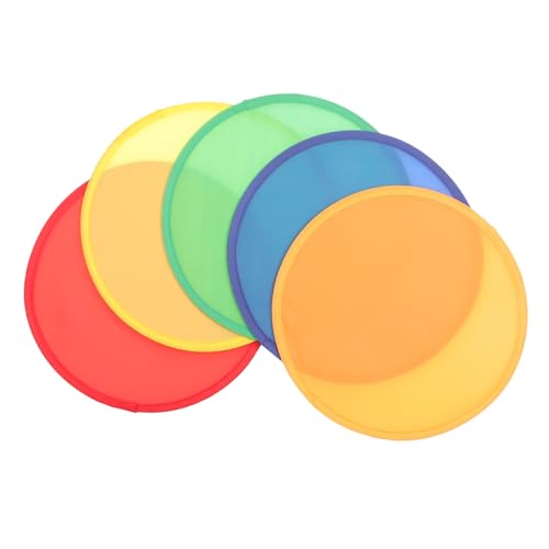 FOMIYES 5 Stück Faltbare Handfächer Tragbare Runde Fächer für Hochzeit Garten und Festivals Leicht Robust und Dekorativ Rot Orange Gelb Grün und Blau von FOMIYES