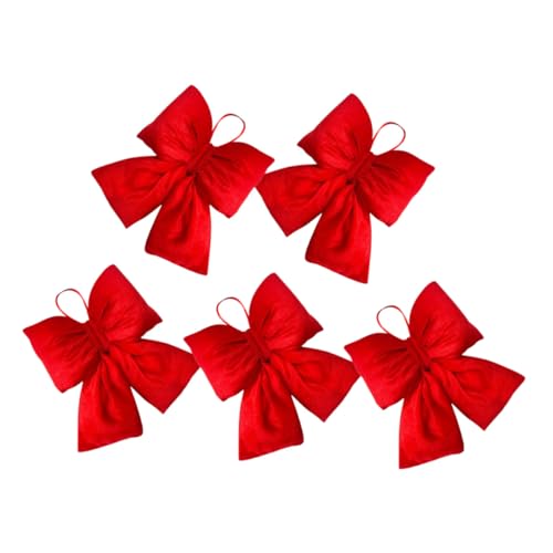 FOMIYES 5 Stück Teiliges Rote Schleifen aus Robustem Stoff Wiederverwendbare Weihnachtsdeko für Baum und Kranz Einfache Befestigung Langlebige Dekorative Schleifen für Party und FOMIYES 5 Stück Teiliges Rote Schleifen aus Robustem Stoff Wiederverwendbare Weihnachtsdeko für Baum und Kranz Einfache Befestigung Langlebige Dekorative Schleifen für Party und von FOMIYES
