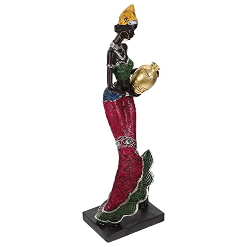 FOMIYES Afrikanerin mit Krug Skulptur Statue Moderne Lady Damen Dekofigur afrikanische Frauen Figur Afrika Afrikanische Dekoration Küche Schlafzimmer Wohnzimmer Ornament von FOMIYES