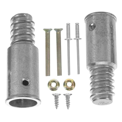 FOMIYES Aluminium Gewindeadapter für Besenstiele Robustes Reparaturteil für Holz Metallstangen Leicht Langlebig Einfache Montage mit Schrauben oder Nieten Silberfarben von FOMIYES