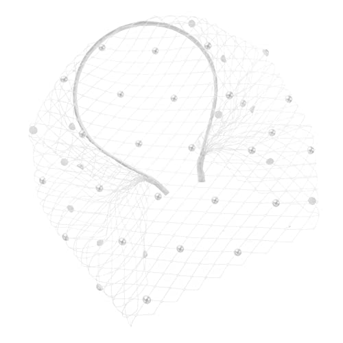 FOMIYES Braut Haarschmuck Mesh Schleier Haarreif mit Perlen Vintage Stil für Hochzeit Festival Brautjungfer Party Accessoire Weiß Mesh Fascinator für Fotoshooting Bühnenauftritt FOMIYES Braut Haarschmuck Mesh Schleier Haarreif mit Perlen Vintage Stil für Hochzeit Festival Brautjungfer Party Accessoire Weiß Mesh Fascinator für Fotoshooting Bühnenauftritt von FOMIYES