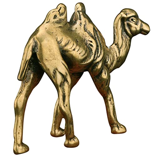 FOMIYES Miniaturornamente Tischdecke Messing Figuren Messing Kamel Statue Tierfigur Kamel Skulptur Chinesische Fengshui Sammlerfiguren Miniaturskulptur Schreibtisch-Ornament von FOMIYES