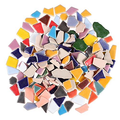 FOMIYES Fliesenbruch Mosaik Steine Basteln Keramik DIYmosaiksteine 200 G Bunt Keramikmosaik Unregelm??ig Bastelmaterial Handwerk Kinder Erwachsene Zuhause Dekoration Unregelmäßige Perlen von FOMIYES