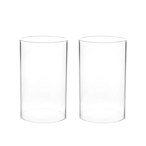 FOMIYES Glaszylinder Glaskerze Halter Hülse Kuppel: 2 Stücke Hohe Borosilikatglas Schwimmende S?ulen Kerzenhalter für 8 × 15 cm Kerzenhalterhalter Glasrohr Flammen Glasrohr Stumpenkerzenhalter von FOMIYES
