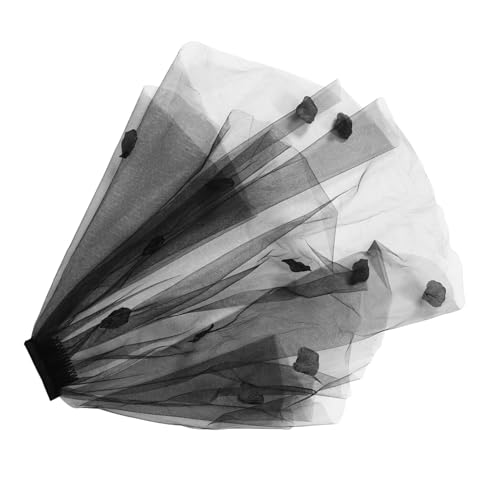 FOMIYES Halloween Brautschleier Schwarz Doppelter Gauze Schleier Cosplay Party Ornament für Hochzeit und Kostümfest von FOMIYES
