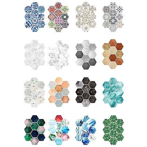 FOMIYES Hexagon- Bodenaufkleber Selbstklebend Wandtattoo Fliesenaufkleber Kreatives Bodenornament Wasserfest rutschfest 10 Stück (Grün) Hexagon Bodenaufkleber von FOMIYES