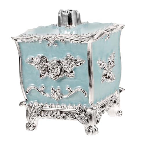 FOMIYES Kosmetik Wattepad Halter Vintage Makeup Entferner Pad Spender Wattepad Behälter Gesichtsschwämme Aufbewahrungsbox mit Deckel für Badezimmer Waschtisch Arbeitsplatte Blau von FOMIYES