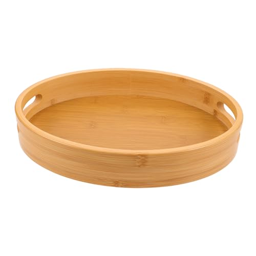 FOMIYES Oval Holzserviertablett Mit Zwei Grifflöchern Serviertablett Für Snacks Desserts Und Tee Rechteckiges Serviertablett Aus Massivholz Für Küche Und Zuhause von FOMIYES