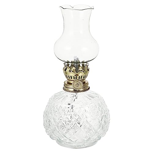 FOMIYES Retro Petroleumlampe Glas Transparent, ÖLlampe FüR Zuhause, Dekorative Kerosinlampe FüR Familienessen Und Partys, 19x9x9 Cm von FOMIYES