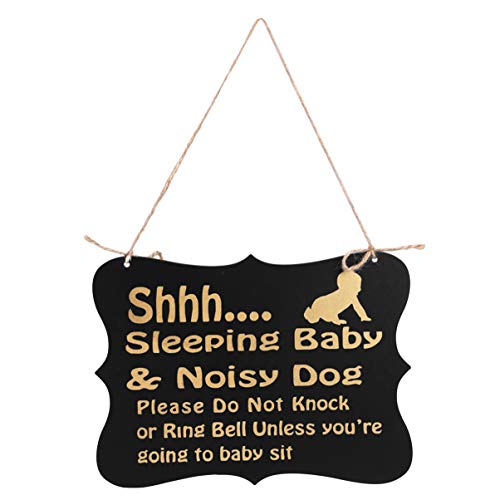 FOMIYES Shhh Baby Sleeping Schild Do Not Disturb-Schild aus Holz zum Aufhängen Türschild Plaketten für Zuhause, Bühne, Bar, Schlafzimmer, Dekoration von FOMIYES