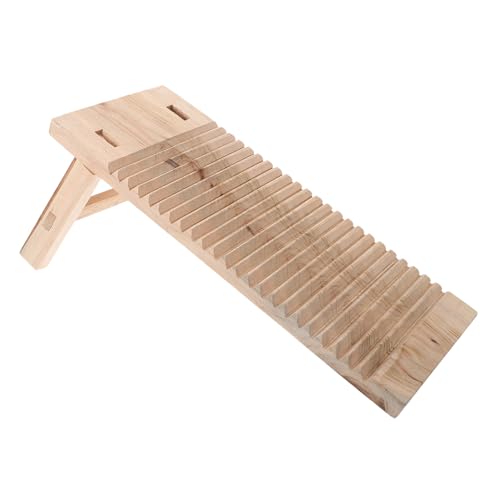 FOMIYES Verdicktes Holz Waschbrett mit Fuß Rutschfestes Wäschewaschbrett für Handwäsche Ergonomisches Design Rechteckige Form für Effektive Langlebig von FOMIYES
