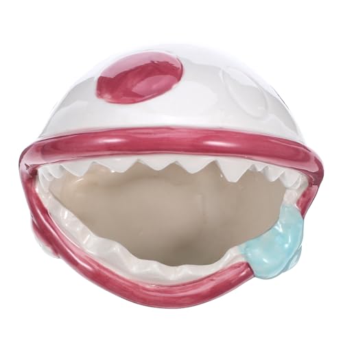 FOMIYES Winddichter Porzellan Aschenbecher Piranha Pflanze Design Vielseitiger und Halloween Dekoration Stabil für Innen Außen Originelles für Raucher und Raumdekor von FOMIYES