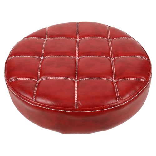 FOMIYES runder Hocker Kantine retro Sitzfläche runder Stuhl Sitzplätze Stiefstuhl sitzbezug stuhlauflage Sitzpolster polsterung Hocker-Sitzersatz für Restaurant hocker ersatz sitz Holz rot von FOMIYES