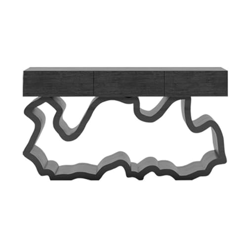 FOMWWVYS Konsolentisch, 63" Eingangstisch aus Massivholz mit Schubladen for Flur und Wohnzimmer Flurtisch(Black) von FOMWWVYS