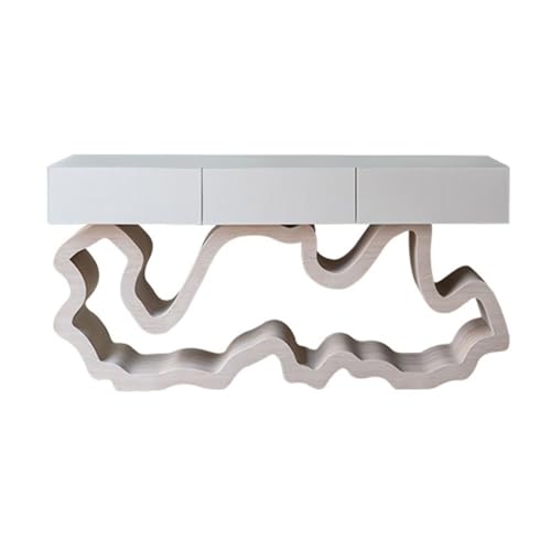 FOMWWVYS Konsolentisch, 63" Eingangstisch aus Massivholz mit Schubladen for Flur und Wohnzimmer Flurtisch(White) von FOMWWVYS