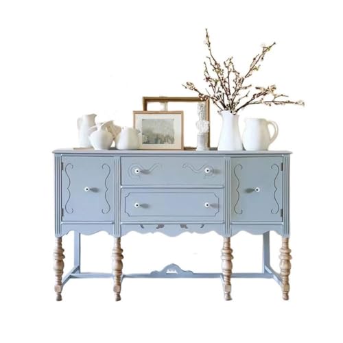 FOMWWVYS Konsolentisch, Geschnitzter Blauer Vintage-Lagerschrank – Foyer-Wohnzimmer-Weinkühler, multifunktionaler Lagerschrank Flurtisch von FOMWWVYS