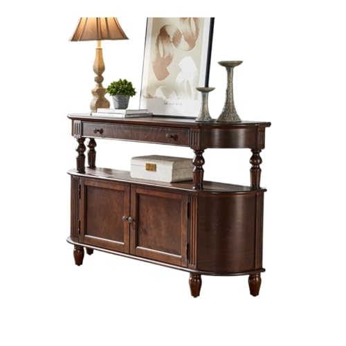 FOMWWVYS Konsolentisch, Massivholz-Eingangstisch mit Wandschrank, dekoratives Organisieren im Flur Flurtisch(140cm) von FOMWWVYS