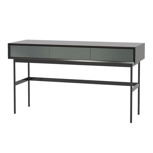 FOMWWVYS Konsolentisch, Mid Century Modern Eingangstisch mit 3 Schubladen, schmale Bauernhauskonsole for Flur & Wohnzimmer Flurtisch(Black,M) von FOMWWVYS