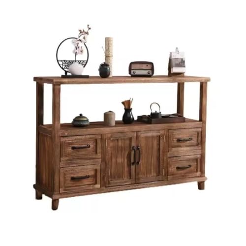 FOMWWVYS Konsolentisch, Moderner Eingangsschrank und Sideboard – Wohnzimmer-Sideboard, Massivholz, Braun Flurtisch von FOMWWVYS