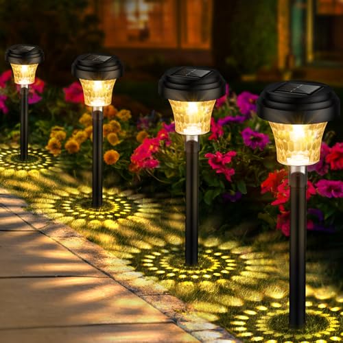 FOMYHEARD Solarlampen für Außen Garten 8 Stück, Solarleuchten Garten mit Warmes Licht & 7 RGB Farbwechsel, IP65 Wasserdicht Auto Ein/Aus LED Gartenleuchten Solar Wegeleuchten für Außen Gartendeko von FOMYHEARD