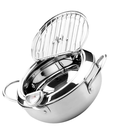 FONDOTIN 1 Stück Induktionskocher Fritteuse mit Deckel und Thermometer Kontrollierbare Temperatur für Zuhause Frittierpfanne aus FONDOTIN 1 Stück Induktionskocher Fritteuse mit Deckel und Thermometer Kontrollierbare Temperatur für Zuhause Frittierpfanne aus von FONDOTIN