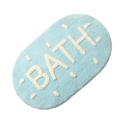 FONDOTIN 1 Stück Praktische rutschfeste Badematte Saugfähiger Teppich für Badezimmer und Eingangsbereich Umweltfreundliches Material Design Blau von FONDOTIN
