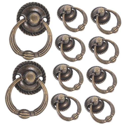 FONDOTIN 10 Sätze Schubladengriffe aus Zinklegierung Klassische Möbelgriffe in Bronzeoptik Retro Stil Langlebig und Einfach zu Montieren Geeignet für Schränke Küchenschränke und Holzboxen von FONDOTIN