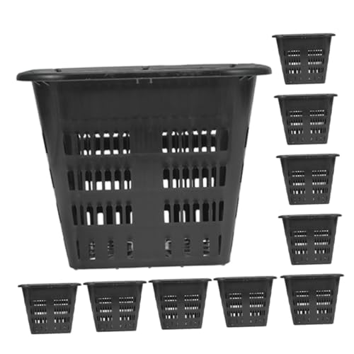 FONDOTIN 10 Stück Hydroponische Netztöpfe aus Kunststoff Wiederverwendbare Slotted Mesh Pflanzkörbe für Hydroponics Geeignet für Garten Balkon und Gewächshaus Robust und von FONDOTIN