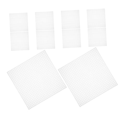 FONDOTIN 10 Stück Plastikgitter Kunststoff Mesh Canvas Quadratisch Leichtes Formstabiles Kreuzstich Mesh für Häkel und Stickarbeiten DIY Bastelprojekte von FONDOTIN