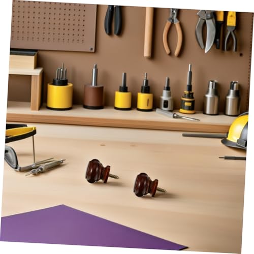 FONDOTIN 10 Stück Teiliges Massivholz Schrankgriffe Rund Selbstbohrende Holzknöpfe für Küchenschubladen Kleiderschränke Möbel mit Langlebiger Rustikaler Optik und Einfachem Griffkomfort von FONDOTIN