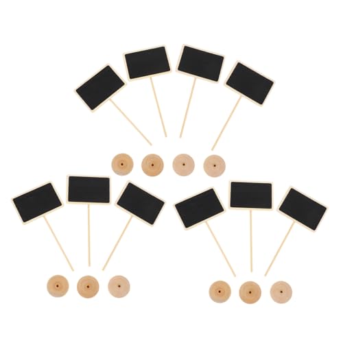 FONDOTIN 10 Stück Teiliges Mini Holz Kreidetafeln Rechteckig Blumendekoration Pflanzenschilder Beschriftbar für Blumenvasen Tischdeko DIY Nachrichtentafel für Zuhause und Festtage von FONDOTIN