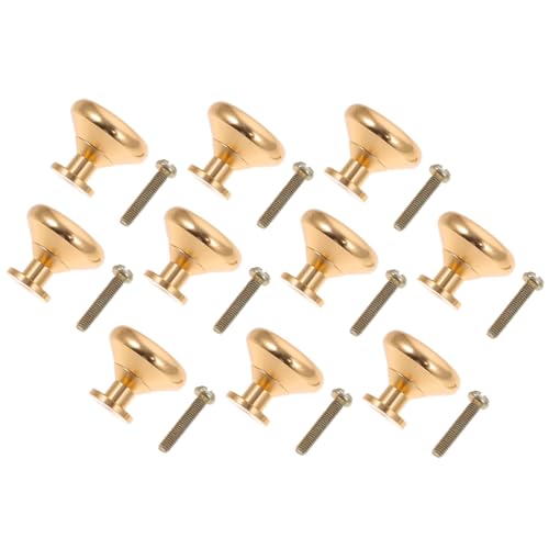 FONDOTIN 10 Stück Teiliges Runde Single Hole Schrankgriffe aus Goldenem Eleganter Möbelknopf für Kommoden und Kleiderschränke Langlebig und Korrosionsbeständig Einfache Montage von FONDOTIN