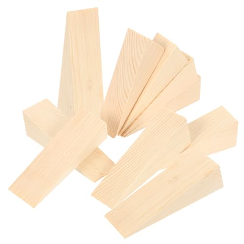 FONDOTIN 10 Stück Teiliges Türkeil Holz Rutschfeste Türstopper mit Polsterschutz Praktische Türkeile für Schlafzimmer und Wohnräume Stabiler Halt für Türhöhen Schützt Wände und Haushalt von FONDOTIN