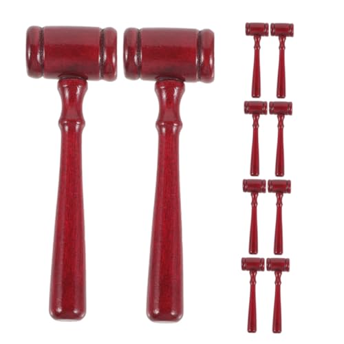FONDOTIN 10 Teiliges Mini Richterhammer aus Hochwertigem Holz mit Ergonomischem Griff und Klarem Klang Vielseitig Einsetzbar als Auktionshammer Gerichtszubehör von FONDOTIN