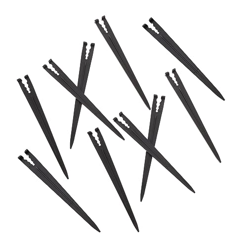FONDOTIN 100 Stück Gartenhalterung Tropfbewässerungszubehör für Anlage Werkzeug Erdungspfosten Schlauchführung Befestigung von Erdspießen Neues Pom-Material Black von FONDOTIN